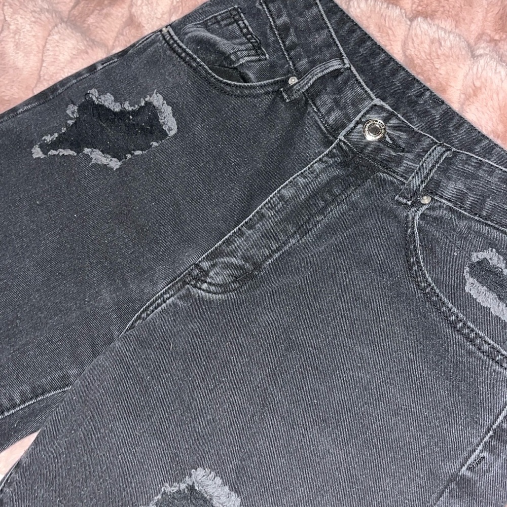 SHEIN Black Straight Wide leg Jeans